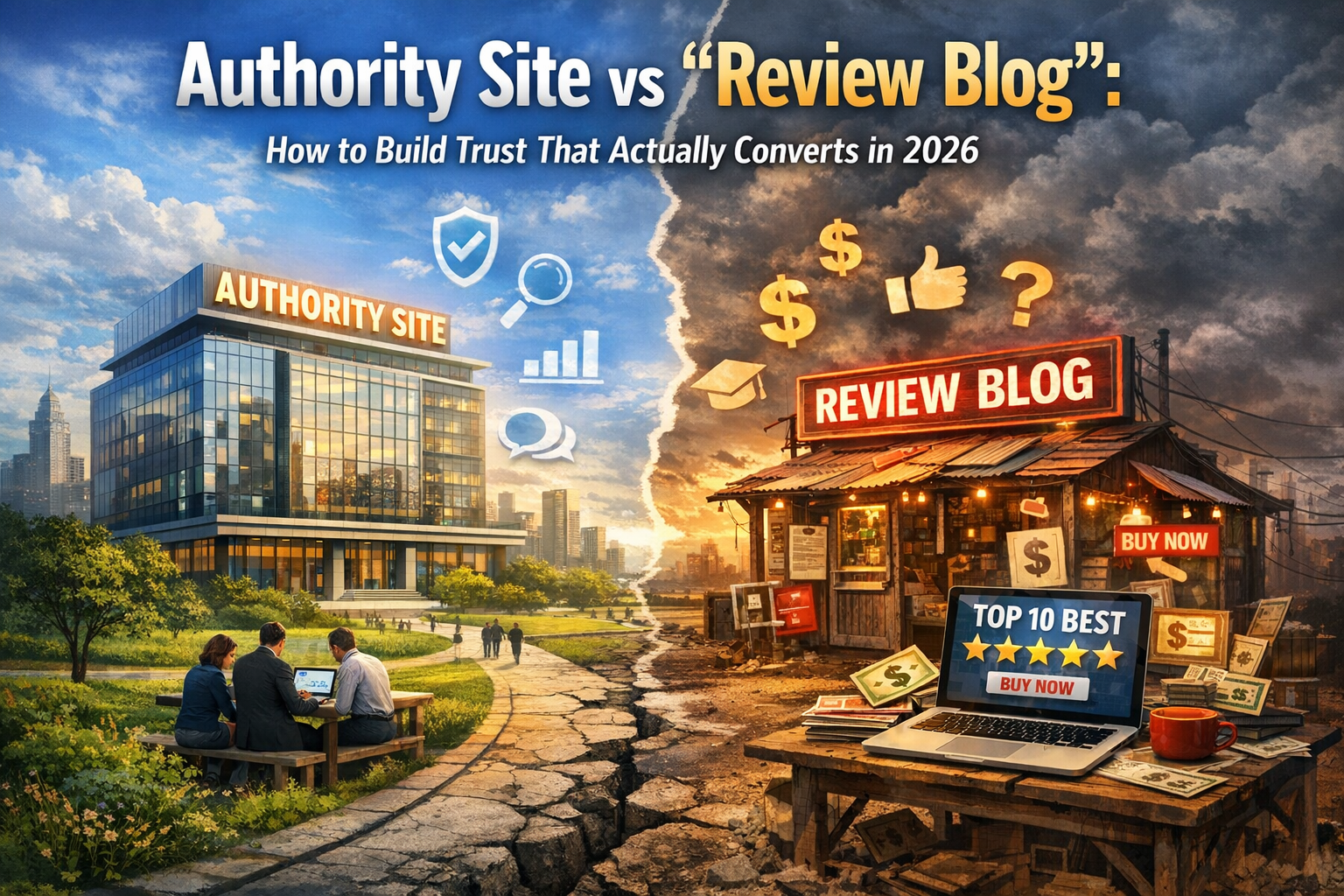 Authority Site v Review blog